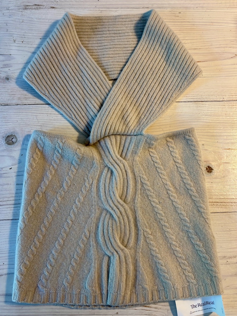 MaxMara Pure Cashmere Cream Cable-Knit Halter Sweater